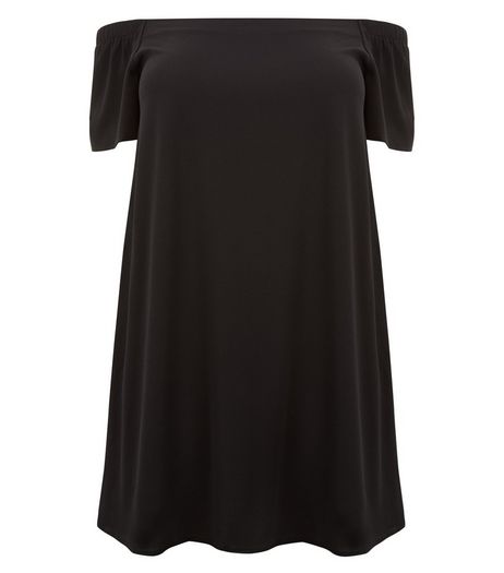 Curves Black Bardot Dress | New Look