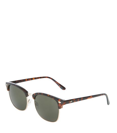 Brown Tortoishell Diamond Detail Sunglasses | New Look