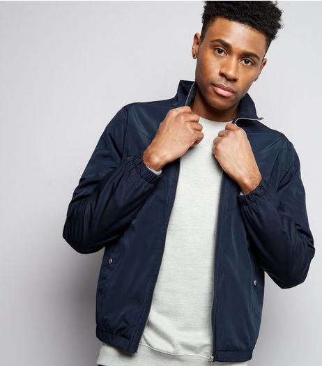 Navy Funnel Neck Track Jacket | New Look