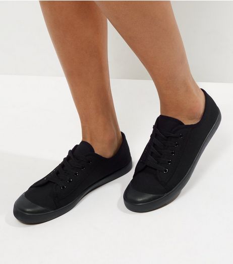 Black Lace Up Trainers | New Look