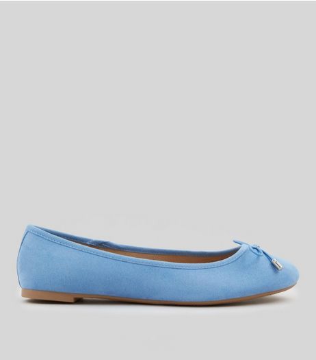 Blue Suedette Ballet Pumps | New Look