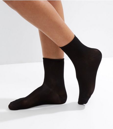 Black Silky Socks | New Look