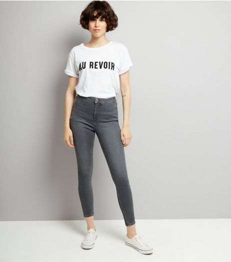 Dark Grey Hallie Super Skinny Jeans | New Look