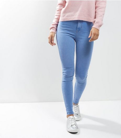Pale Blue High Waist Super Skinny Hallie Jeans | New Look