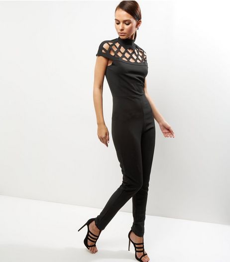 Loving This Black Cut Out Choker Neck Jumpsuit | New Look
