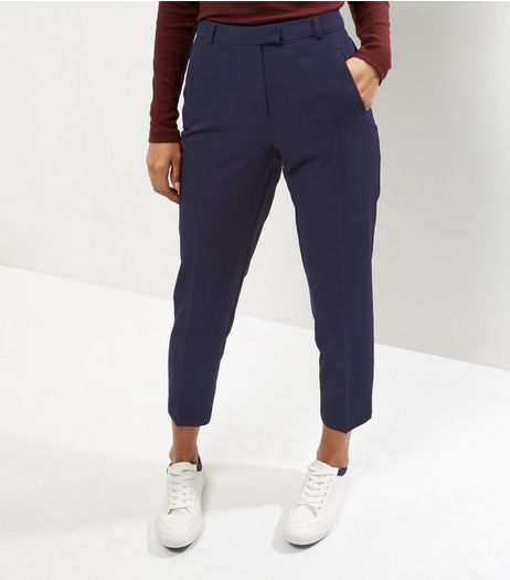 Navy Slim Leg Trousers | New Look