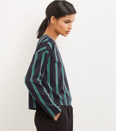 Noisy May Blue Stripe Long Sleeve Top | New Look