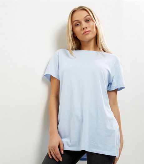 Petite Pale Blue Boyfriend T-shirt | New Look