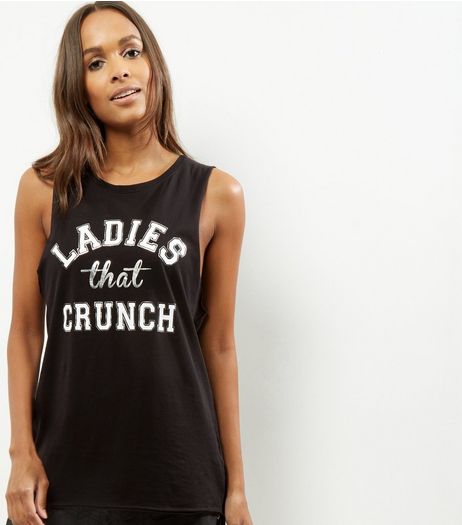 Black Ladies That Crunch Cotton Vest | New Look