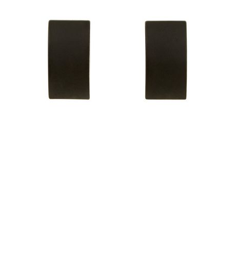 Black Matte Rectangle Stud Earrings | New Look