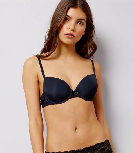Black Low Cup T-Shirt Bra | New Look