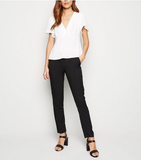 Black Stretch Slim Leg Trousers | New Look