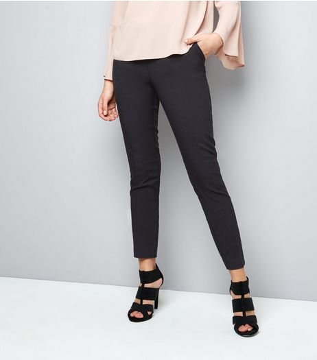 Black Stretch Slim Leg Trousers | New Look