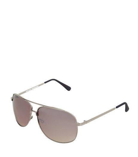 Silver Bar Top Pilot Sunglasses | New Look