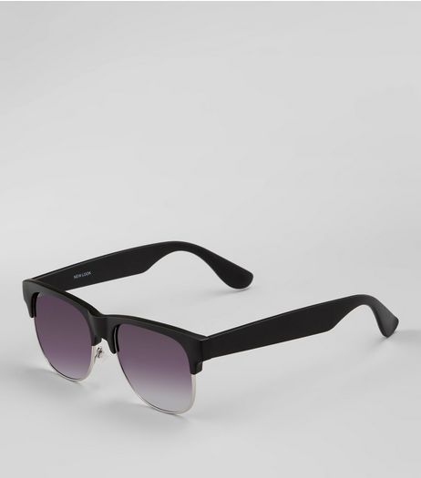 Black Metal Trim Sunglasses | New Look