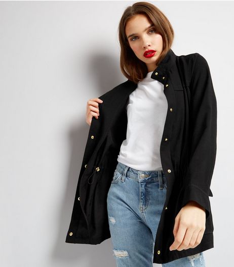 Black Drape Shacket | New Look