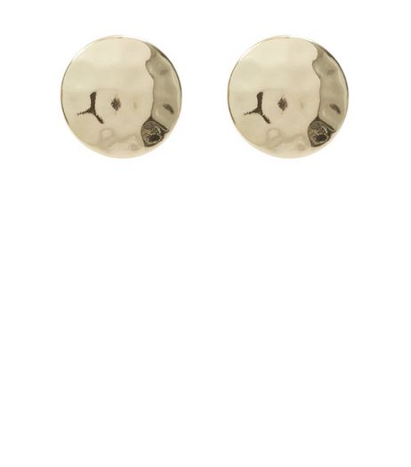 Gold Textured Stud Earrings | New Look