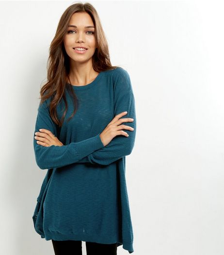Apricot Blue Oversized Split Side Jumper | New Look