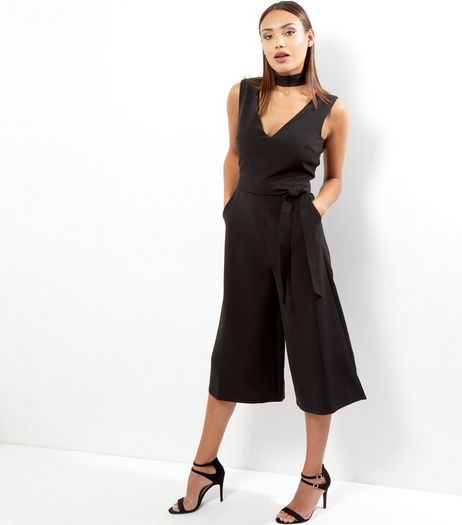 Apricot Black Sleeveless Culotte Jumpsuit | New Look