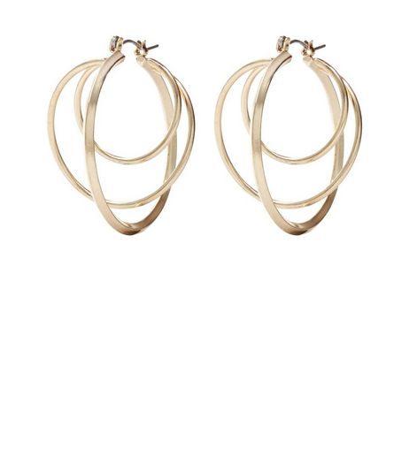 Gold Orbit Layered Hoop Earrings | New Look