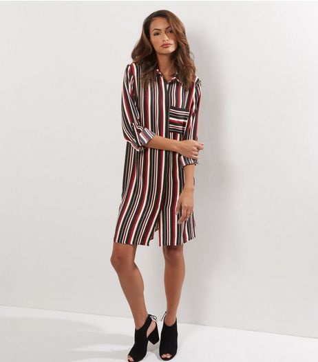 Cameo Rose Red Stripe Print Shirt Dress | New Look