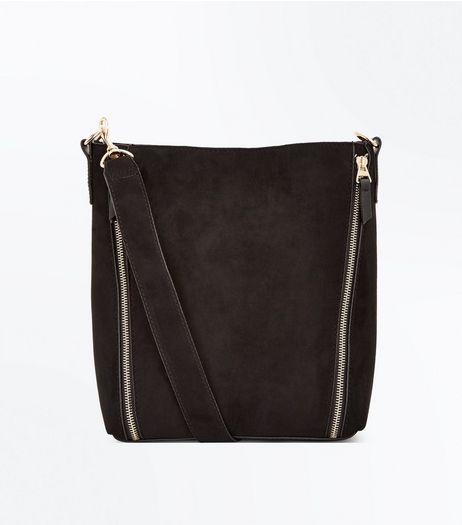 Black Suedette Bucket Bag | New Look
