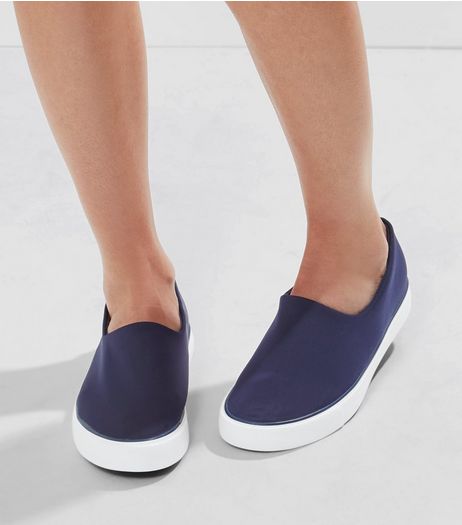 Navy Scuba Plimsolls | New Look