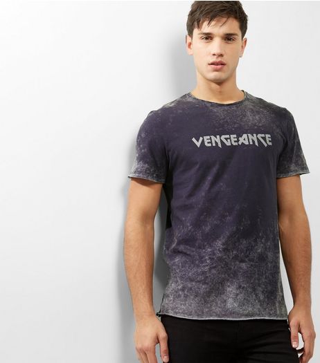 Dark Grey Acid Wash Vengeance Tour Print T-shirt | New Look