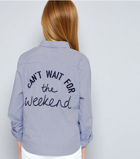 Teens Embroidered Tie Front Shirt | New Look