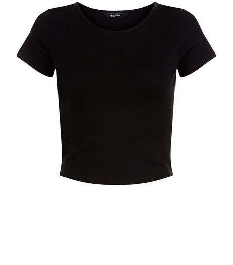 Teens Black Cropped T-shirt | New Look