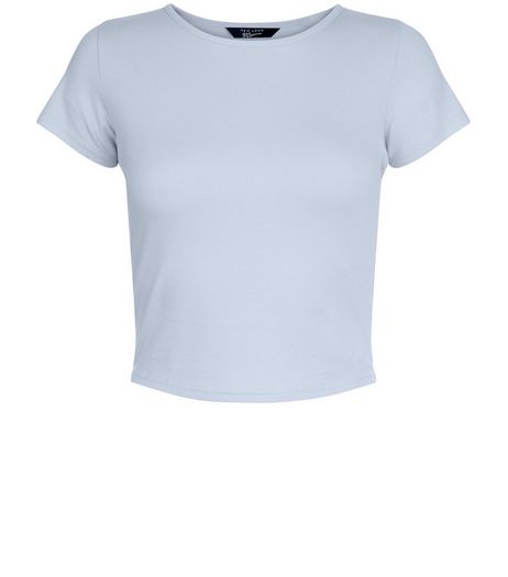 Teens Pale Blue Cropped T-shirt | New Look