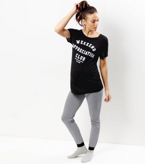 Maternity Black Weekend Appreciation Club Pyjama Set | New Look