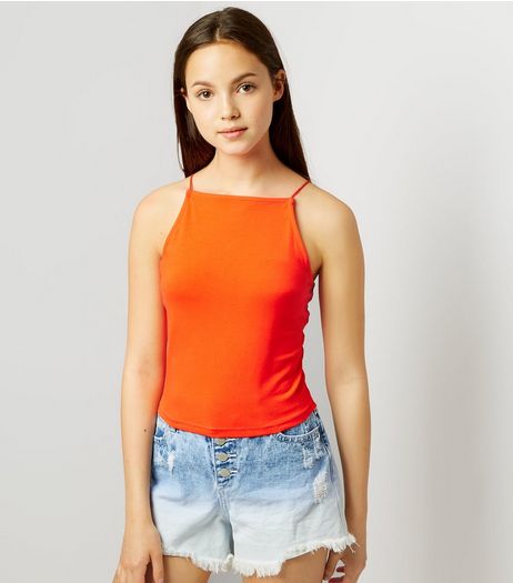 Teens Orange High Neck Cami | New Look