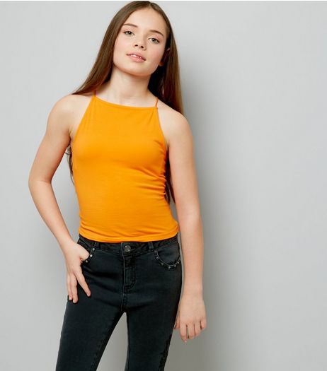 Teens Yellow High Neck Cami | New Look