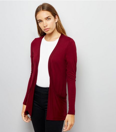 Burgundy Boyfriend Cardigan | New Look