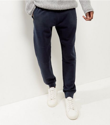 Navy Panel Cuffed Joggers | New Look
