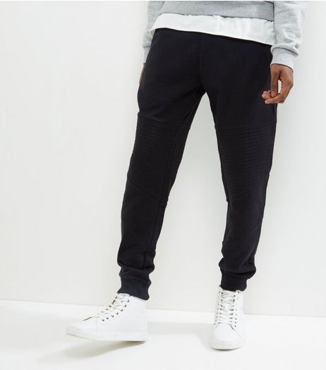 Black Biker Joggers | New Look