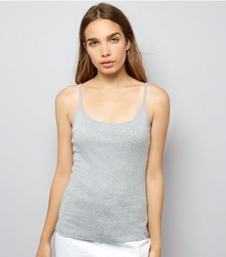 Grey Shoestring Strap Cami Top | New Look