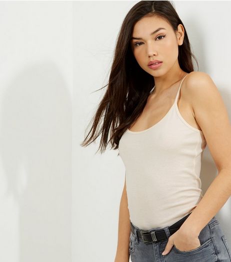 Cream Shoestring Strap Cami Top | New Look
