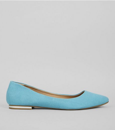 Mint Green Suedette Metal Trim Pointed Pumps | New Look