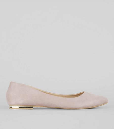 Lilac Suedette Metal Trim Pointed Pumps | New Look