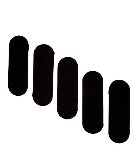 5 Pack Black Invisible Liner Socks | New Look