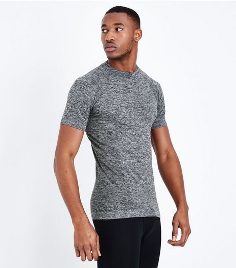 Grey Seamless Short Sleeve Sports T-Shirt | New Look