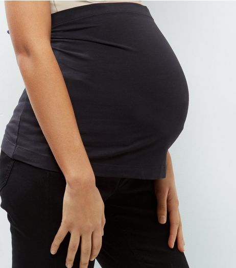 Maternity 2 Pack Black and White Baby Bump Bands | New Look