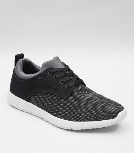 Black Knitted Contrast Sole Trainers | New Look