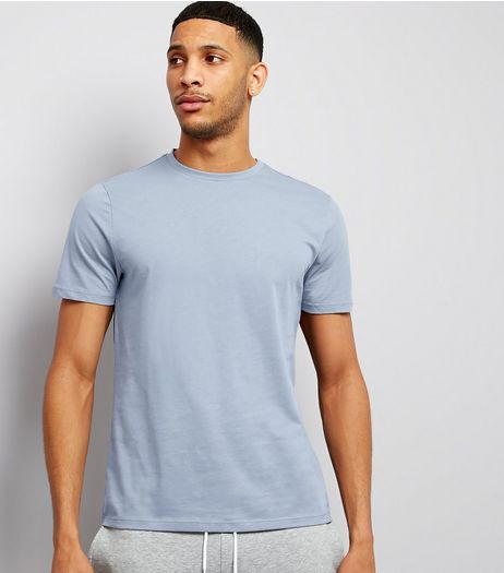 Pale Blue Cotton Crew Neck T-Shirt | New Look