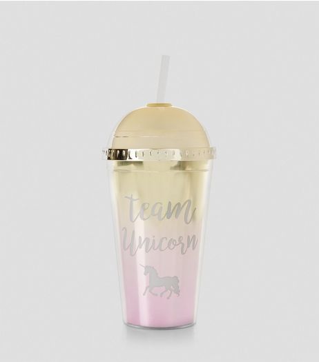 Gold Metallic Team Unicorn Cup | New Look
