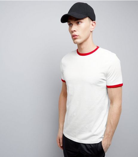 Cream Contrast Trim T-Shirt | New Look
