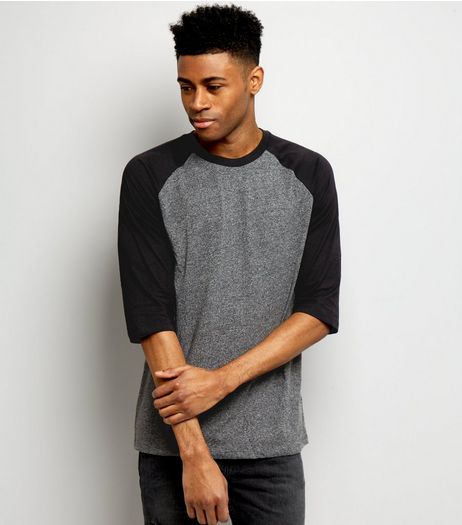 Black 3/4 Raglan Sleeve T-Shirt | New Look