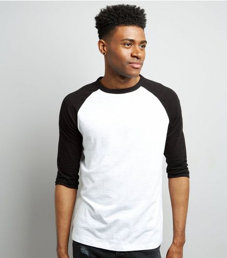 Black 3/4 Raglan Sleeve T-Shirt | New Look